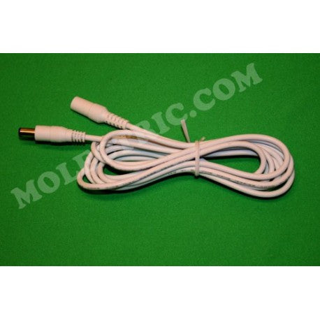 Vit förlängningskabel med DC-plugg 3 meter