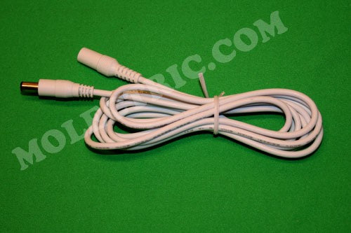 Vit förlängningskabel 2 meter DC