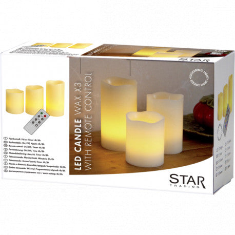 WAVE Ledljus med fjärrkontroll 3-pack