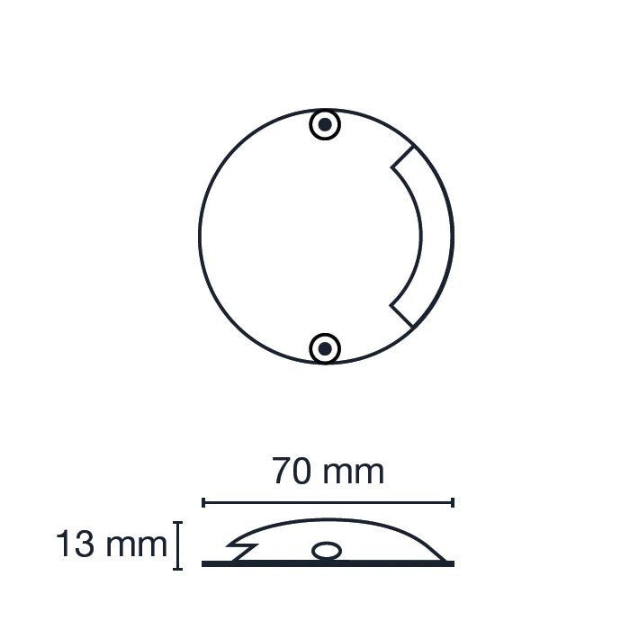 Zenit Silver S5034 måttritning med diameter 70 mm och höjd 13 mm | Molectric