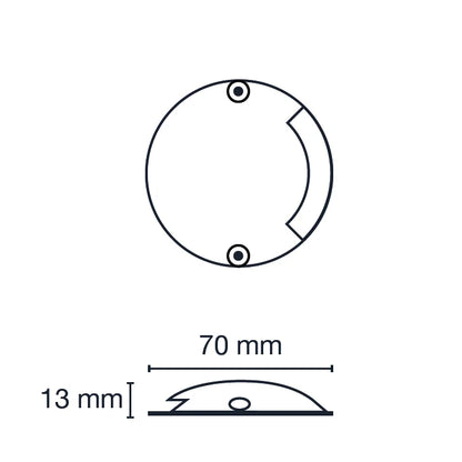Zenit Silver S5034 måttritning med diameter 70 mm och höjd 13 mm | Molectric